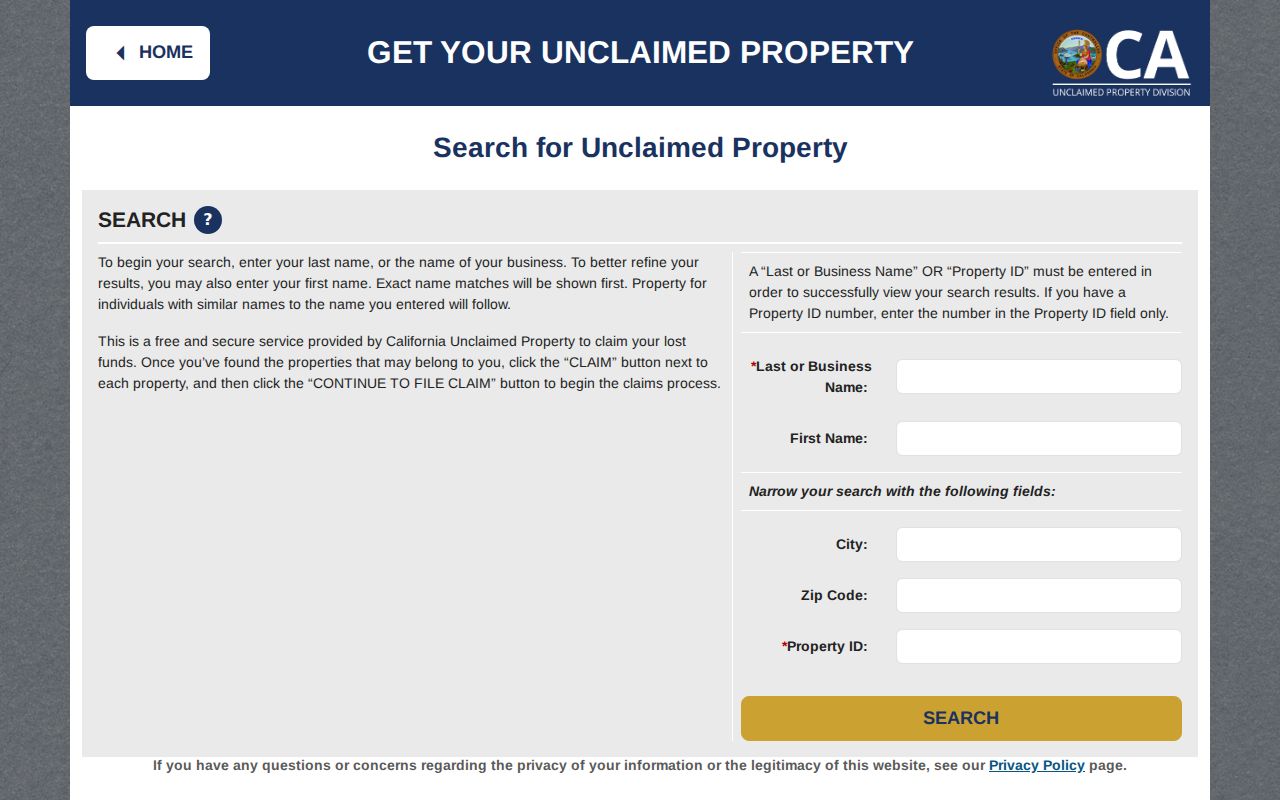 Downey voter registration records California unclaimed property search comparison