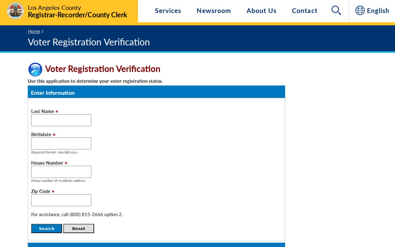 Downey voter registration records LA County voter registration verification lookup
